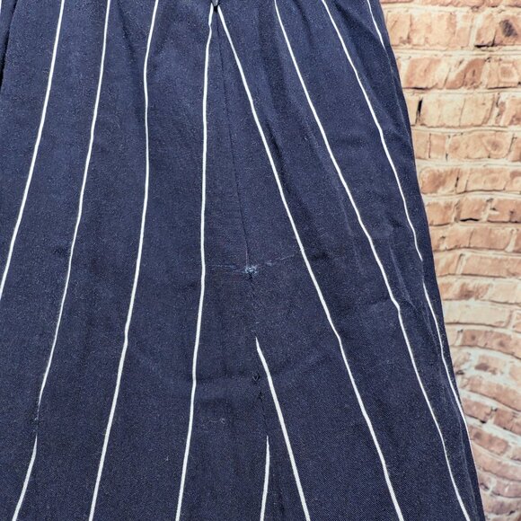 Cotton Candy LA Stevie Navy Striped Apron Tie Back Jumpsuit  Size Large - Picture 12 of 12